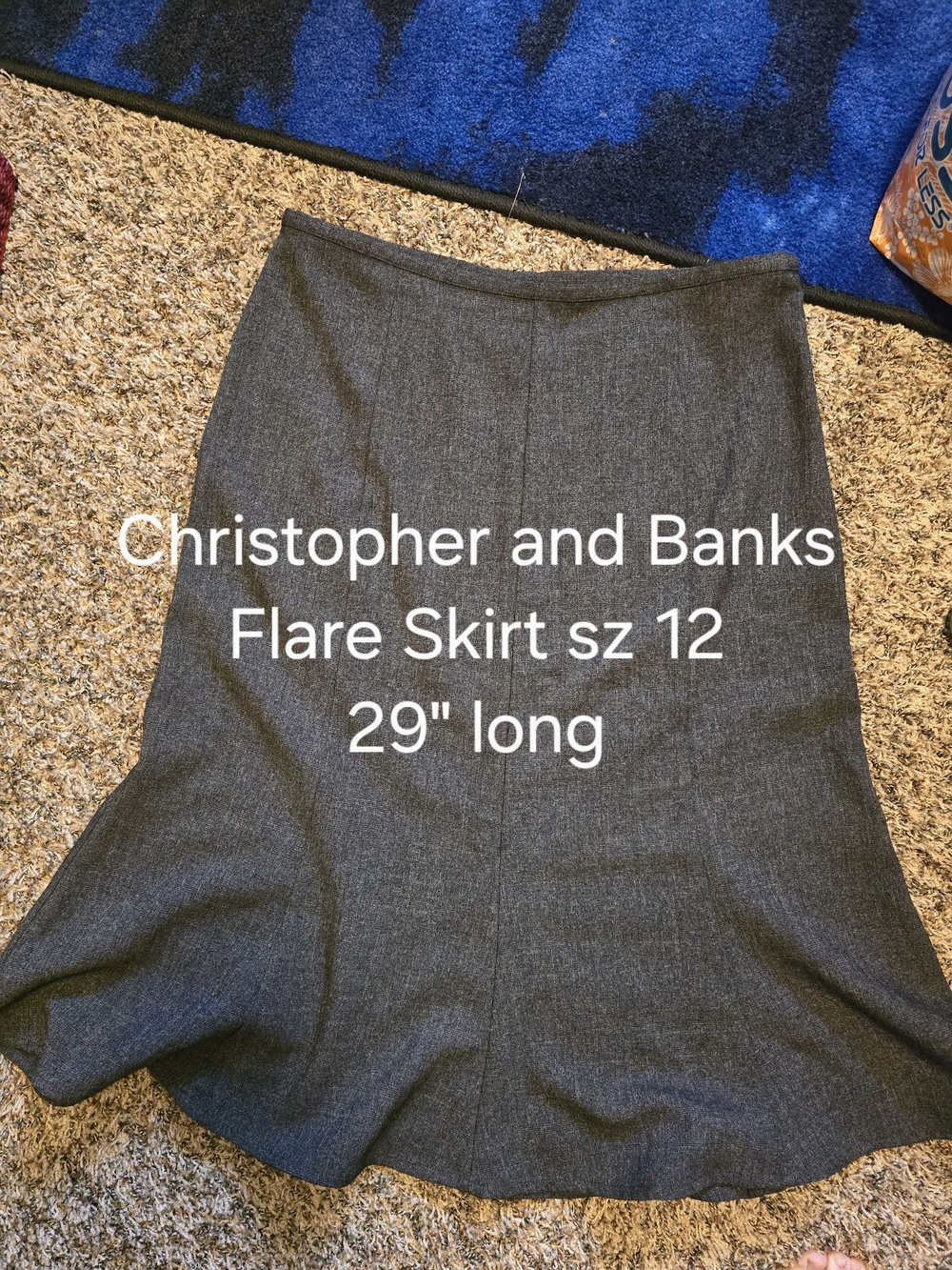 Christopher & Banks Dark Gray Flare Skirt